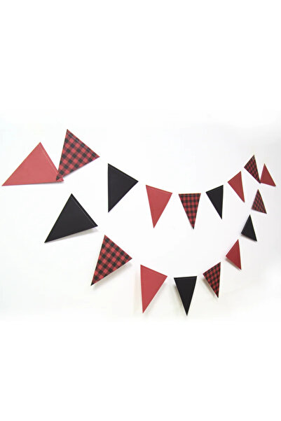 Choice أعلام بنقشة قماش منقش الجاموس، راية عيد الميلاد، أسود وأحمر ، زينة حفل...