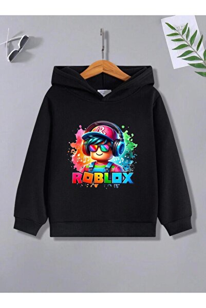 Massgai Παιδικό φούτερ με σχέδιο Roblox - Βαμβακερό, με κουκούλα, Unisex