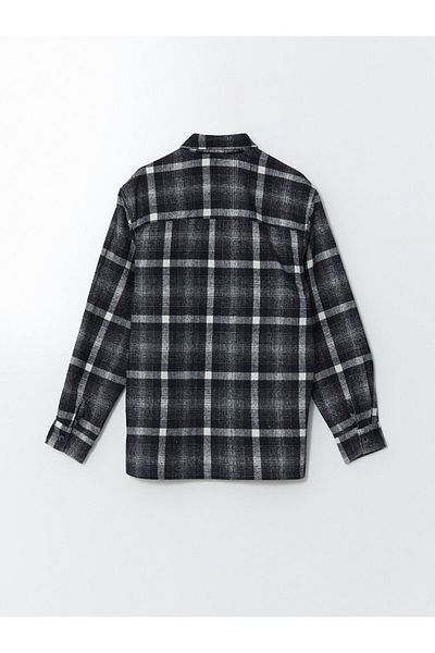 LC Waikiki Ανδρικό πουκάμισο Cozy Fit μακρυμάνικο καρό Gabardine