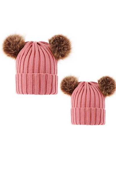 OEM Drool mother and child hat set (Color: Gray)
