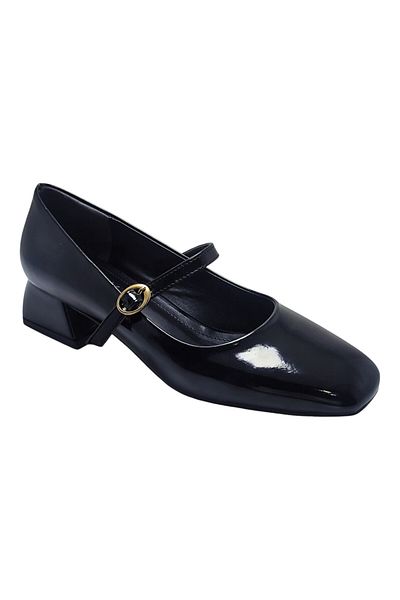 Hanedan Women's Mary Jane Single Buckle Style Low Square Heel Shoes