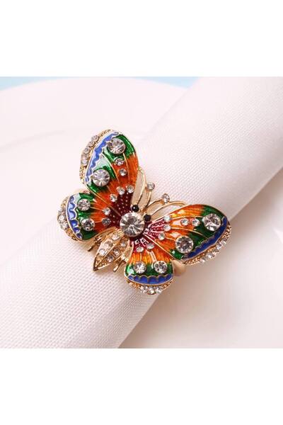 ESJ Kristal Zirkon Taş Kelebek Kadın Broş E917