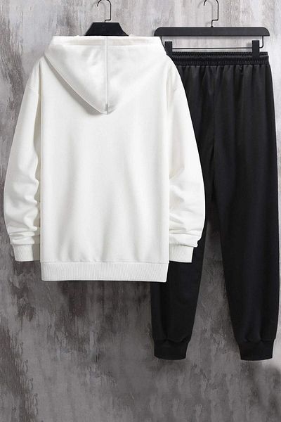 FREEDA WORKSHOP White Naruto Printed Unisex Oversize Hooded Tracksuit Set