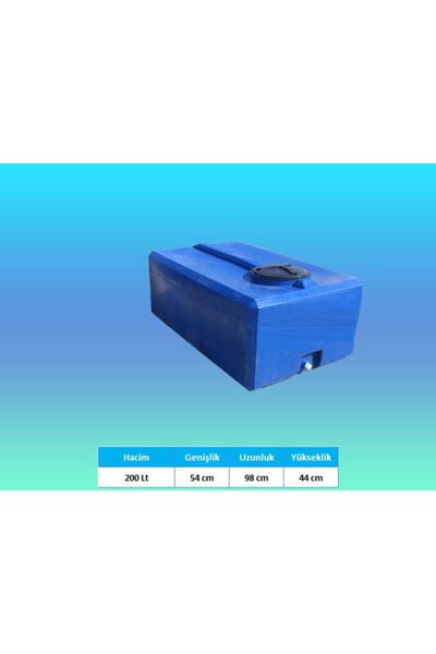 Promaster 200 Lt Kare Mavi Su Deposu Vana ve hortum ağzı Hediye Tankı Bidonu Karavan