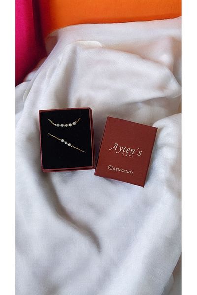 AYTENS TAKI Natural Moon Stone Necklace Bracelet Set