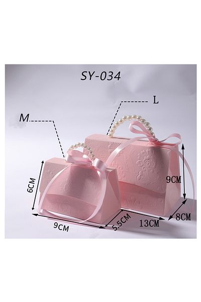 Choice 9x5.5x6cm Sy-034l 10pcs Pink Pearl Portable Gift Box Wedding Portable Ribbon Souvenir Wedding Candy