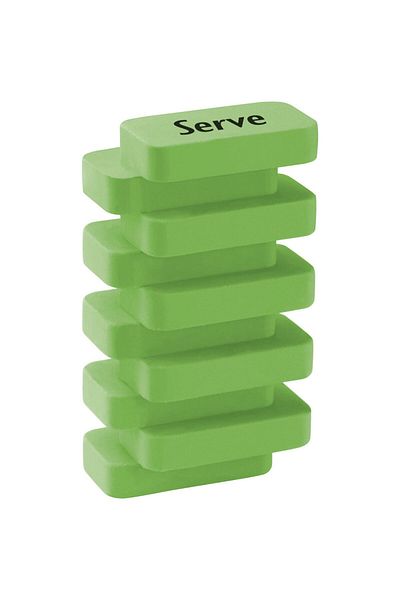 Serve Светлозелена гумичка, флуоресцентен картон - стъпки