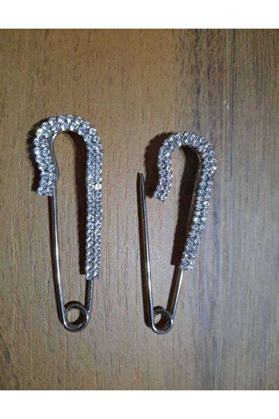 İMREN AKSESUAR Broșă cu ace de piatră, fără nichel, culoare metalică, 6 cm