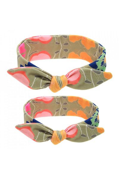 OEM Drool mother-daughter headband set (Model: Khaki with flowers)