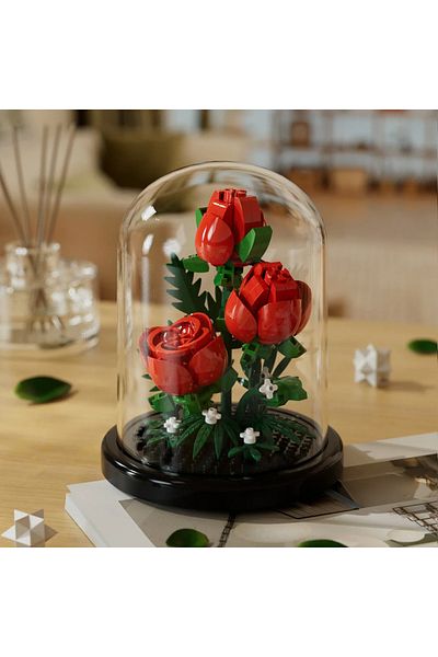 Choice 7233 With Box Flower Bouquet Bonsai Building Blocks Artificial Plastic Plant Dust Cover Micro Model