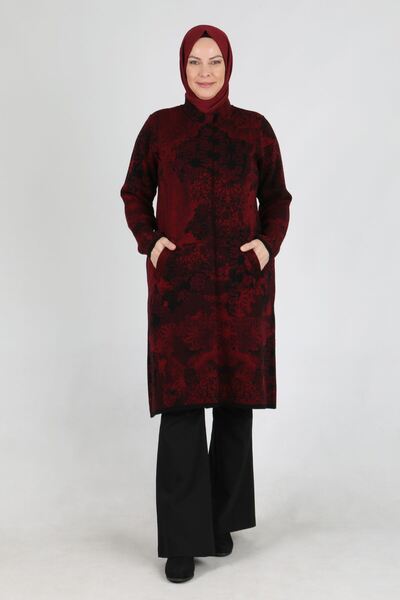 behrem Бордовий трикотажний піджак великого розміру - 9312