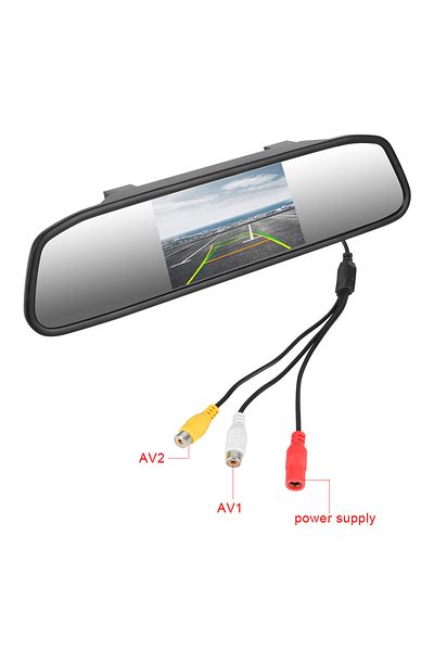 AINYSZIN Universal Car Rearview Mirror Display 4.3 Inch Rearview HD Video Auto Parking Monitor TFT LCD Col...