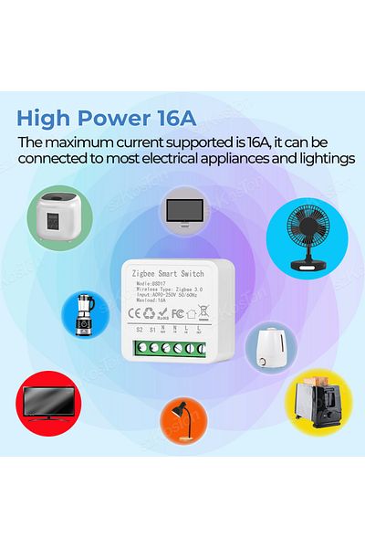 Choice 3PCS 16A Mini ZigBee Smart Switch eWeLink Smart Home DIY Breaker Relay for SmartThings Alice Alexa G
