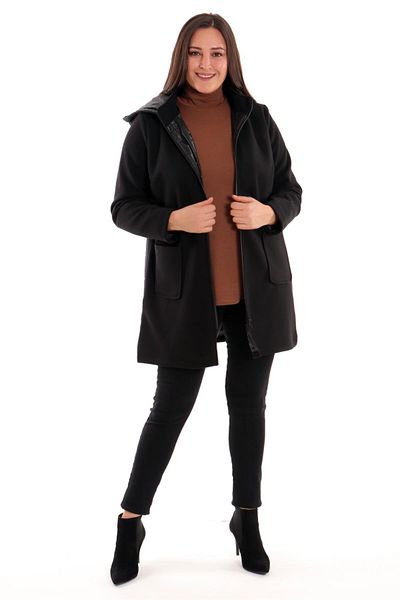 Metpoint Trend42plus Back Quilted Front Stamp Black Coat
