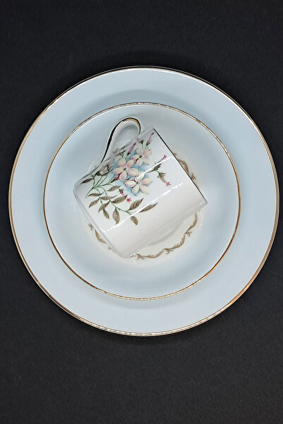 Royal Grafton Caroline Fine Bone China Antika Porselen Double Coffee 3 Pieces 120 ml