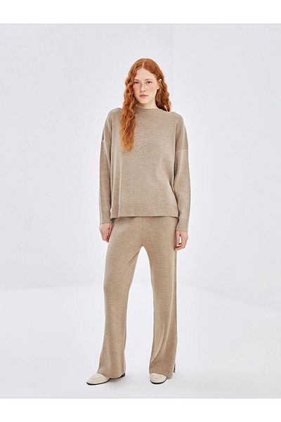 LC Waikiki Brown Crew Neck Women's Knitwear Sweater