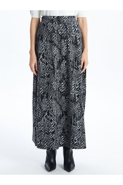 LC Waikiki Patterned Women's Skirt with Elastic Waist