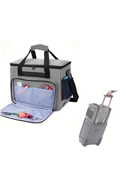 Choice حقيبة حمل ماكينة الخياطة الفاخرة باللون الرمادي - حقيبة تخزين مبطنة مع...