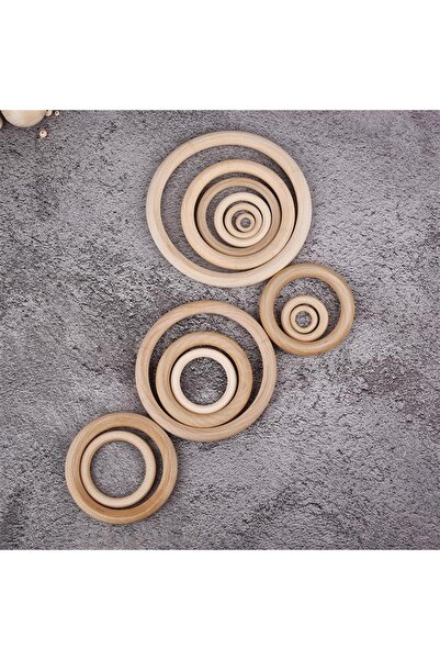 Choice8 50 قطعة من الخواتم الخشبية، مقاس 40 مم × 7 مم، لصنع المجوهرات والحرف ...