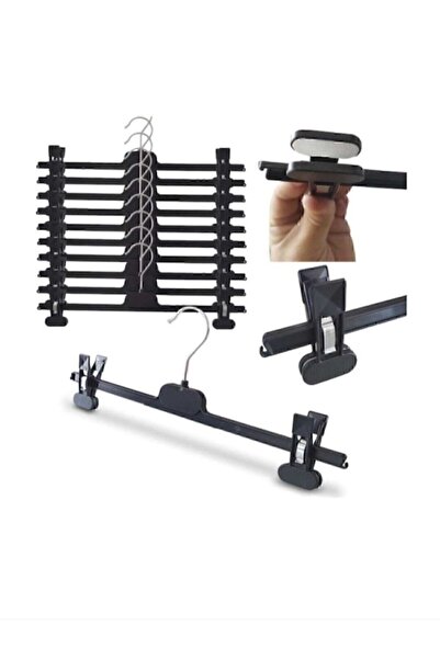 Sepet İçi İndirim 20 τεμάχια κρεμάστρες παντελονιών, κρεμάστρες παντελονιών με μανταλάκια, ρυθμιζόμενη κρεμάστρα με μανταλάκια 36-38 cm