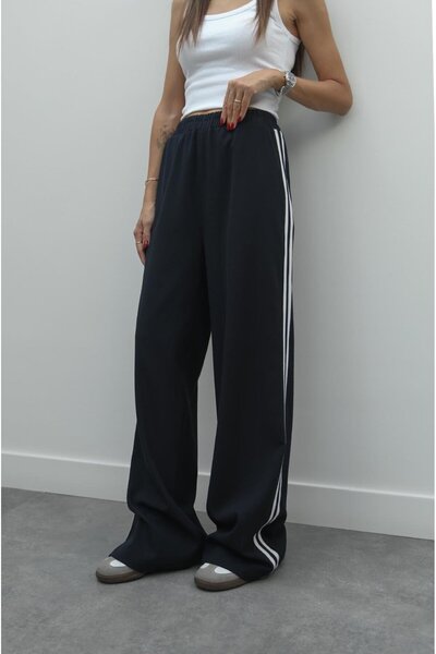 Havoş Navy Blue Side Striped Trousers