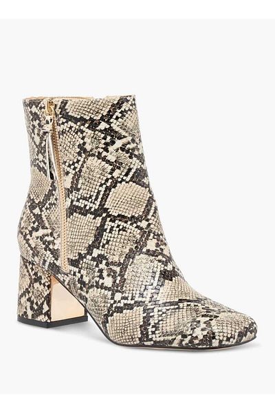 Flora Bella by Shoexpress Flora Bella Animal Print Ankle Boots with Block Heels