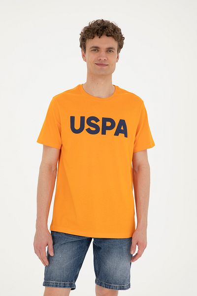 U.S. Polo Assn. Мъжка тениска с кръгло деколте, стандартна кройка, оранжева, 50279620-vr051
