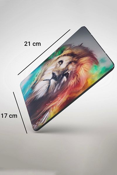 SonicTouch لوحة ماوس ألعاب على شكل أسد مقاس 17 × 21 سم - غير قابلة للانزلاق، بدون خياطة