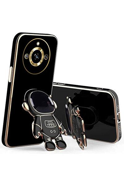 Rivor Realme 11 Pro Kılıf Parlak Kenarlı Altın İşlemeli Astronot Figürlü Kame...