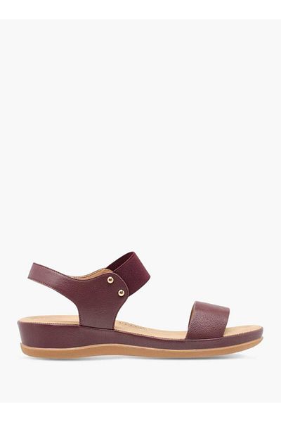 Flora Bella by Shoexpress Flora Bella Solid Comfort Sandals with Elasticated Strap