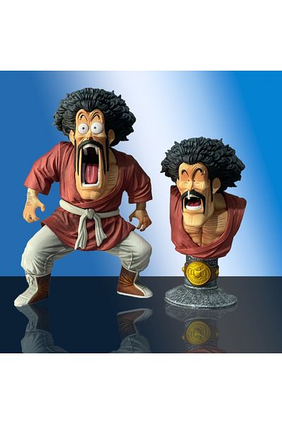 BANDAI Mr. Satan 18cm Dragon Ball Z Figure Mr. Satan Hercule 2 Heads 18cm Anime Action Figures Pvc Figurin