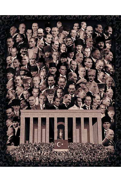 Efendioğlu Design Anıtkabir Kolaj Ataturk 10 noiembrie Tricou bărbați din bumbac cu imprimeu special