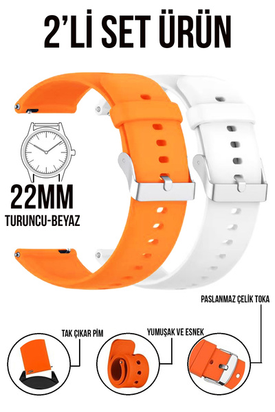 COBRA Xiaomi Mi Watch S1-S2 Yuvarlak Kasa Uyumlu 22mm Silikon Saat Kordonu Ka...