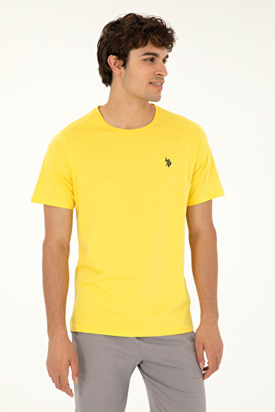 U.S. Polo Assn. Ανδρικό κίτρινο βασικό μπλουζάκι 50279632-VR044