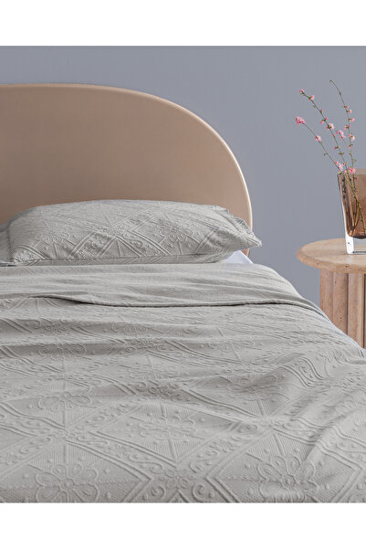 Madame Coco Marjolaina Single Cotton Bedspread - Gray
