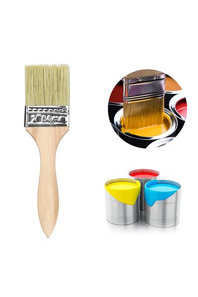 Choice Excellent Quality 5Pcs Paint Brush Set for Furniture Handle and Wall Painting with Soft Hair and ...