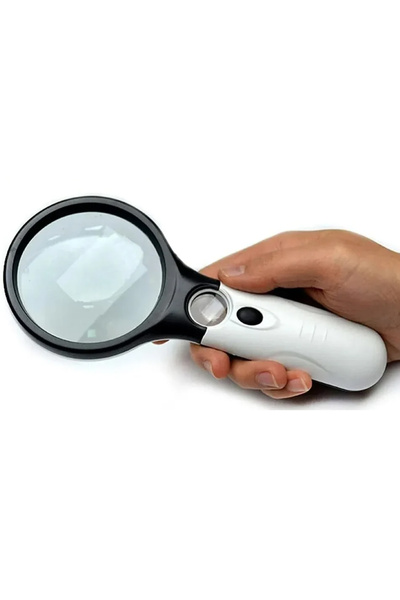 Choice White Magnifying Glass Handheld 45X Magnifier Clearly to See With 3 LE...