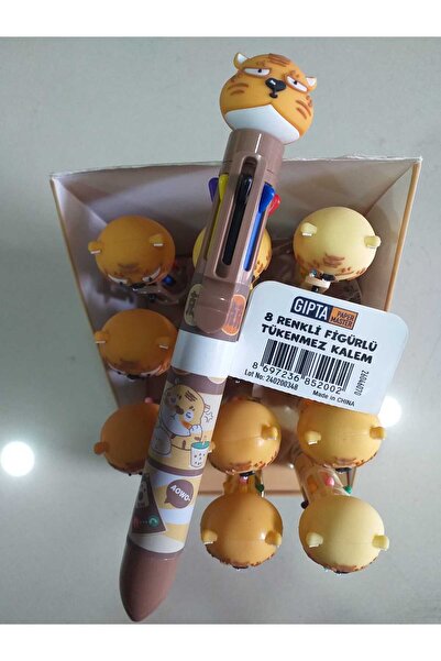 Gıpta 8 farklı renkli ayıcık figürlü tükenmez kalem