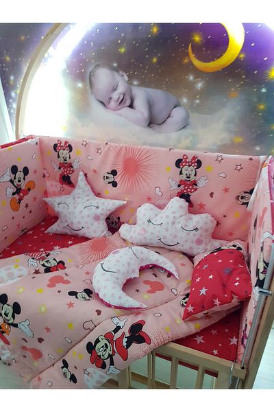 Baby Clime 60X120 Red Mickey & Minnie Baby Sleeping Set - Without Mosquito Net (Excluding Mobile Crib)