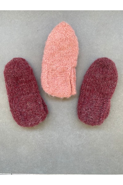 MESKSTORE El Örgüsü Kışlık Patik 3 Çift Sıcak&Yumuşak Patik