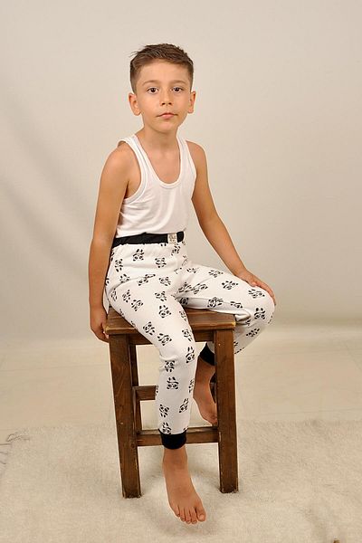 Peki Panda Patterned 5-Piece Cotton Seasonal Children's Pajamas Set - Large Fit, Pay 4 Gift 14899