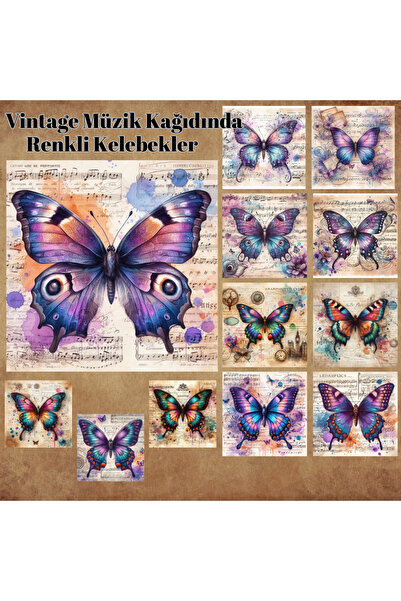 Pink Swan Craft 12 komada vintage leptira Sa deznom papir za beleške, spomena...