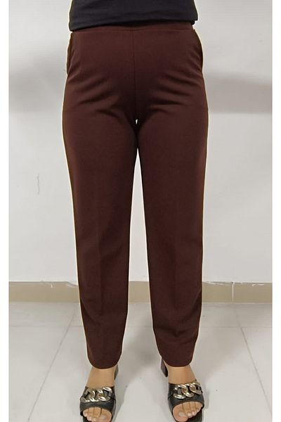 AKŞEN GİYİM ENINE NECK LYCRALI SCUBA CREPE FABRIC CLASSIC CUT SIDE TWO POCKET LARGE SIZE PANT