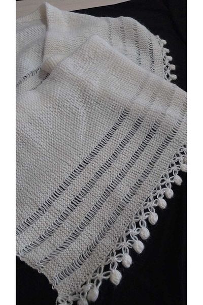 Papatyam Knitted Patterned Dowry Bridal Shawl - Handcrafted Shawl / Knitted Shawl / Hand Knitted Shawl