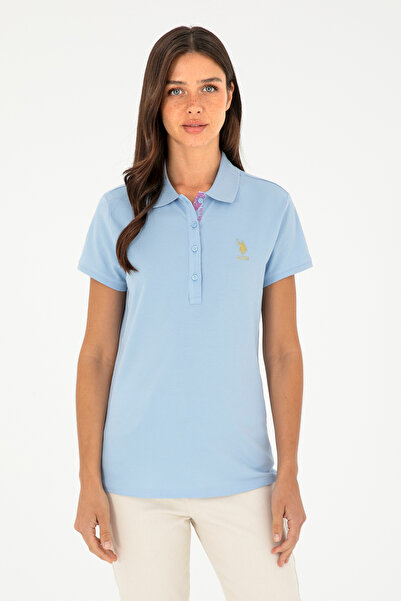 U.S. Polo Assn. Tricou albastru deschis basic pentru femei 50280065-VR003