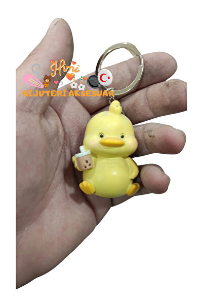 himi bijuteri aksesuar Beverage Duck Keychain Backpack Ornament Auto Keychain...