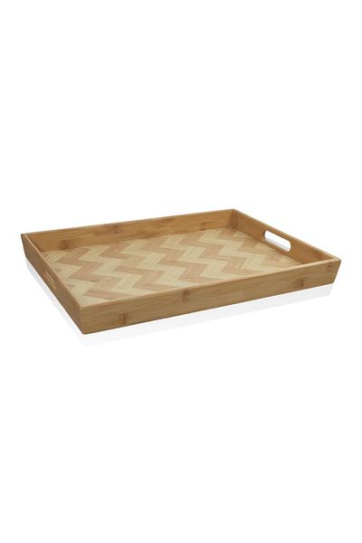 The Mia 40X30 cm Wicker Bamboo Tray - Tps0073