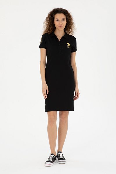 U.S. Polo Assn. Rochie tricotată neagră de damă 50280069 -VR046
