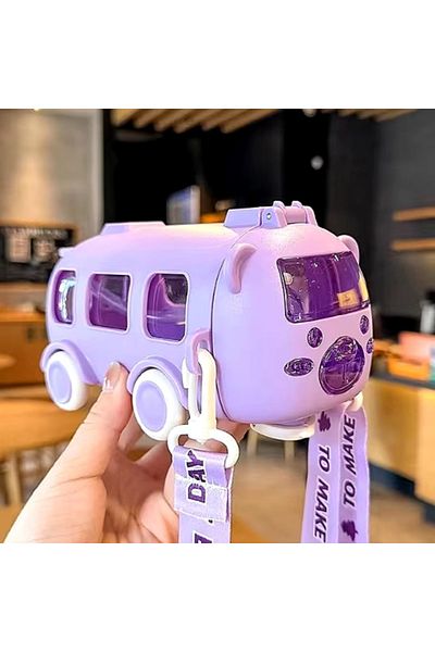 hediyeconcepti زجاجة مياه ومشروبات غازية بتصميم حافلة كرتونية لطيفة سعة 500 مل