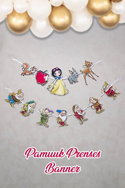 PEKSHOP Pamuk Prenses Banner Pamuk Prenses ve Yedi Cüceler Tema Banner Duvar ...